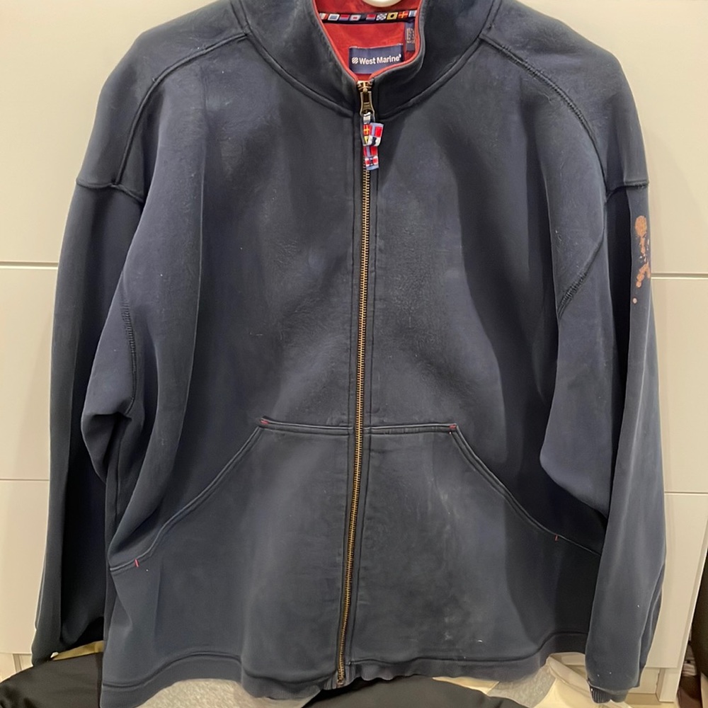 West marine mens sweatshirt zip jacket